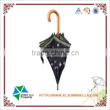 23'' Beautiful Manual wooden umbrella with fashionable element