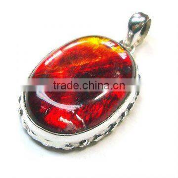 925 Sterling Silver Silver Glass Pendant Jewellery