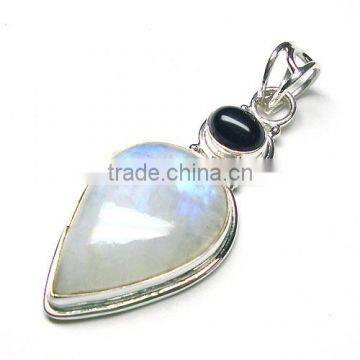 Rainbow Moonstone rings 925 sterling silver jewellery wholesale Indian jewelry gemstone pendant