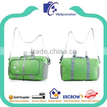 Fashion branded polyester fashion foldable sports bag