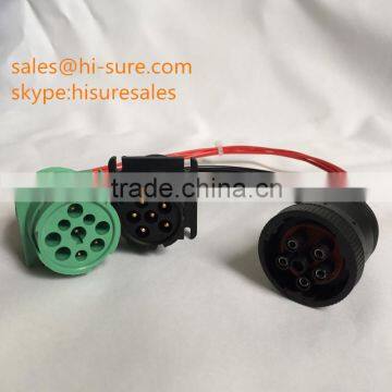 Deutsch 6 pin 9 pin electrical connectors HD16-6-12S-B010 to HD10-6-12P & HD16-9-1939S-P080 Y cable