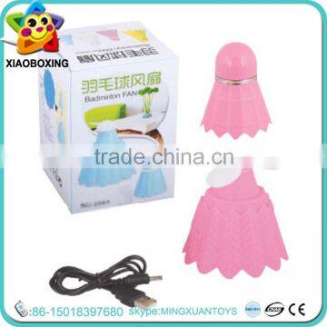 New model promotion plastic rechargeable badminton shape table fan