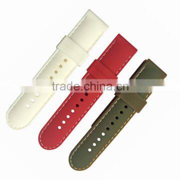 High Quality 22mm Watch Silicone Rubber Band With Stitching