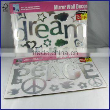 removable decorative acrylic mirror sticker