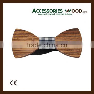 Classic black and white color wood bowtie with your brand logo