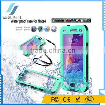 Waterproof Case Note 4 for Smartphones With Button Green