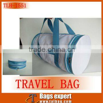cheap and foldable travel bag with cylindrical shape