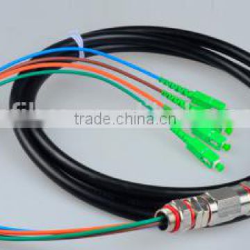 sc outdoor waterproof singlemode 4core 1.5m fiber optic pigtails/patch cables