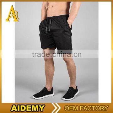 wholesale blank athletic polyester dri fit gym mens sport running black shorts