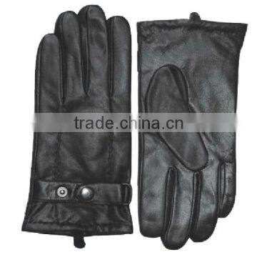 Cheap leather gloves for men with adjustable strap Thinsulate lining