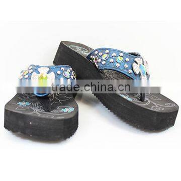 wholesale western cross concho studded women cowgirl flip slops slippers