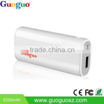 Top Selling Mobile Phone Rechargeable Power Bank 5200mAh for iPhone and Samsung