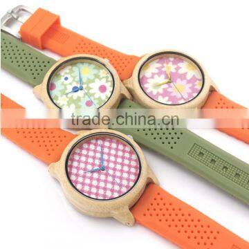 Hot Sale Type Silicone Strap Wrist Watches for Female and Male Wood Watch With Your Logo photo-6