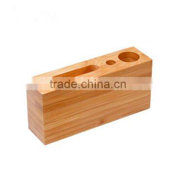 Natural Product Custom Made Bamboo Products Phone Pen Holder