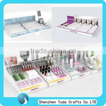 OEM PMMA acrylic cosmetic point of sale display, makeup display unit, cosmetic display set