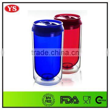 set of 2 soda can double wall tumbler in blue,red