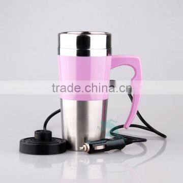 12v electric heat travel mug custom logo coffee mug insulated stainless steel vacuum mug