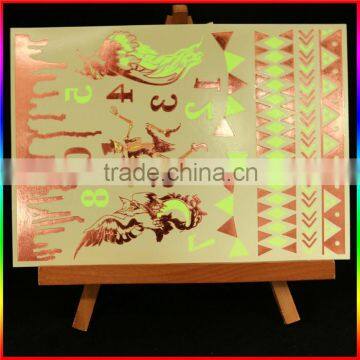 Fluorescent Temporary Tattoo Custom Metallic Tattoo Gold Flash Tattoo photo-2