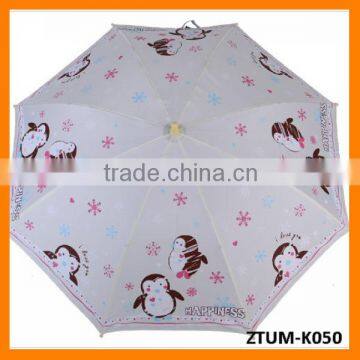 Automatic Whistle Cartoon Penguin Print Children Umbrella