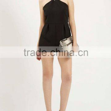 Spaghetti Strap Black Fashion New Design Sexy Short Jumpsuit photo-5