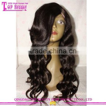 2016 New style human hair wavy cheap remy u part wigs for black women virgin brazilian u part lace wig