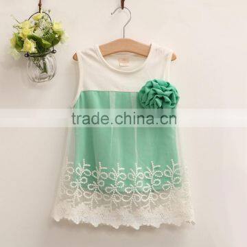 NEW Arrival Girls Cotton Tops Flower Vest T-shirts photo-3