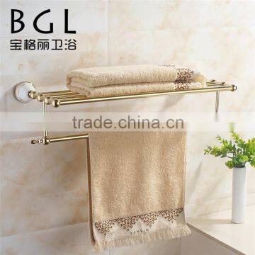 2015 BAOGELI 11720 toilet accessories zine alloy gold finishing towel shelf