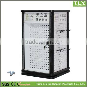 SSW-CM-241 Rotatable Metal Pegboard Counter Display Stand with 4 Sides