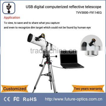 TVV3000-F9114EQ 3.0MP digital computerized reflective telescope equipped with equatorial and heavy-duty metal tripod