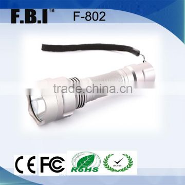 silver color aluminum18650 battery led torch and led flashlight