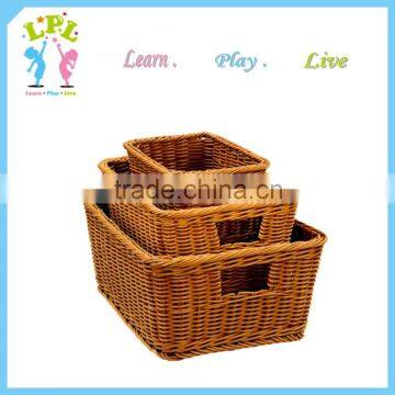 Wholesale custom high quality environmental pp rattan synthetic wicker storage basket