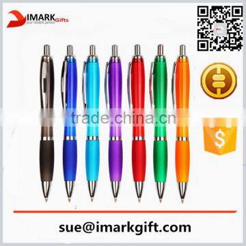 promotional plastic pen with rainbow colors body good hold feeling ball pen