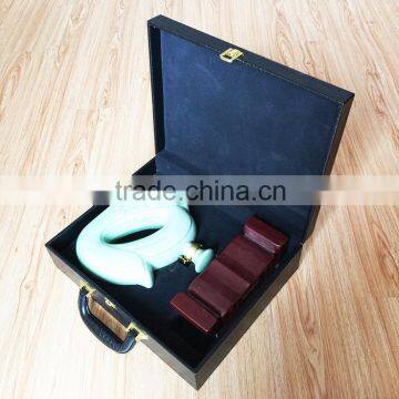 Alibaba China factory wholesale custom high-grade PU leather wine box, black beautiful gift box