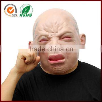 New Style Comfortable head Cheap human baby latex crying halloween mask