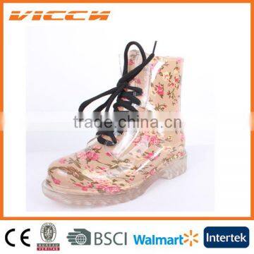 pvc transparent short ankle lady rain boots