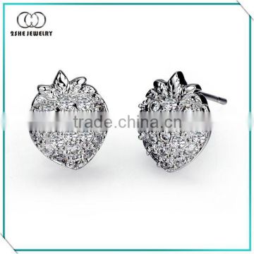 High Quality silver strawberry beautiful earring design