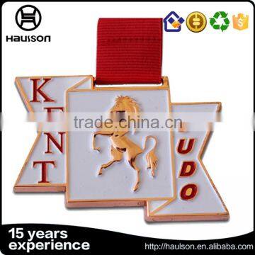 wholesale personalized custom casting polygon shape soft enamel iron brass zinc alloy plating gold WW2 sport medal with ribbon