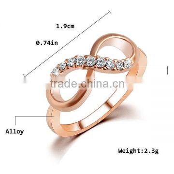 2016 New Fashion Jewelry 14k Real Rose Gold Plated Crystal Piston Ring photo-2