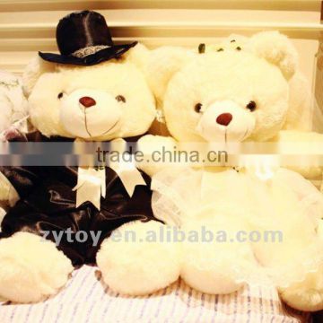 Custom top quality handmade plush soft toys wedding couple toy