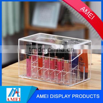 Alibaba gold supplier and super discount cube square 3mm makeup organizer acrylic cosmetic