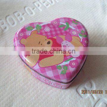 heart shape tin box size:120*120*45mm print tin boxes for cookies
