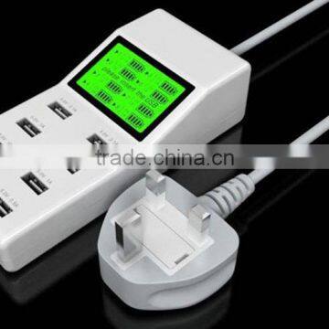 8 usb Ports power strip With LED Innovative Display Screen