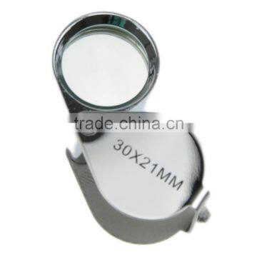2016 New Design 30X 21mm Silver Colored Diamond Loupe Handheld Jewelry Magnifier photo-2