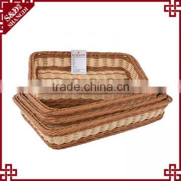 Top Quality Factory Handcraft Plastic Rattan Cheap Price Wholesale Produce Baskets photo-5