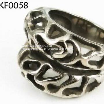 Black Gemstone Titanium Steel Ring Jewerly Silver For Mens photo-3