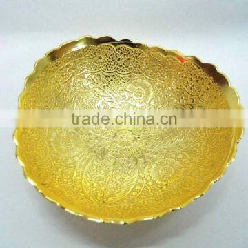 Indian Wedding Return Gift Item Very Pretty Gold Plated Brass Bowl photo-2