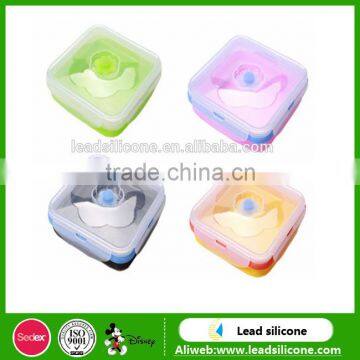 Hight Quality Eco-friendly Silicone Foldable Bowl Silicone Lunch Boxes photo-2