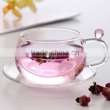 Glass cup with saucer drinking glass cup with saucer coffee glass cup with saucter