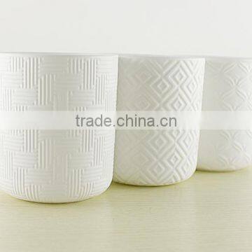 Custom Design Emboss Ceramic Candle Holder,tea Light Candlestick photo-2
