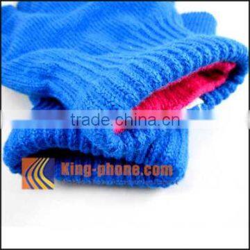 Hot Sale Cheap Solid Blue Bluetooth Gloves Touch Screen,cheap Arylic Gloves photo-4